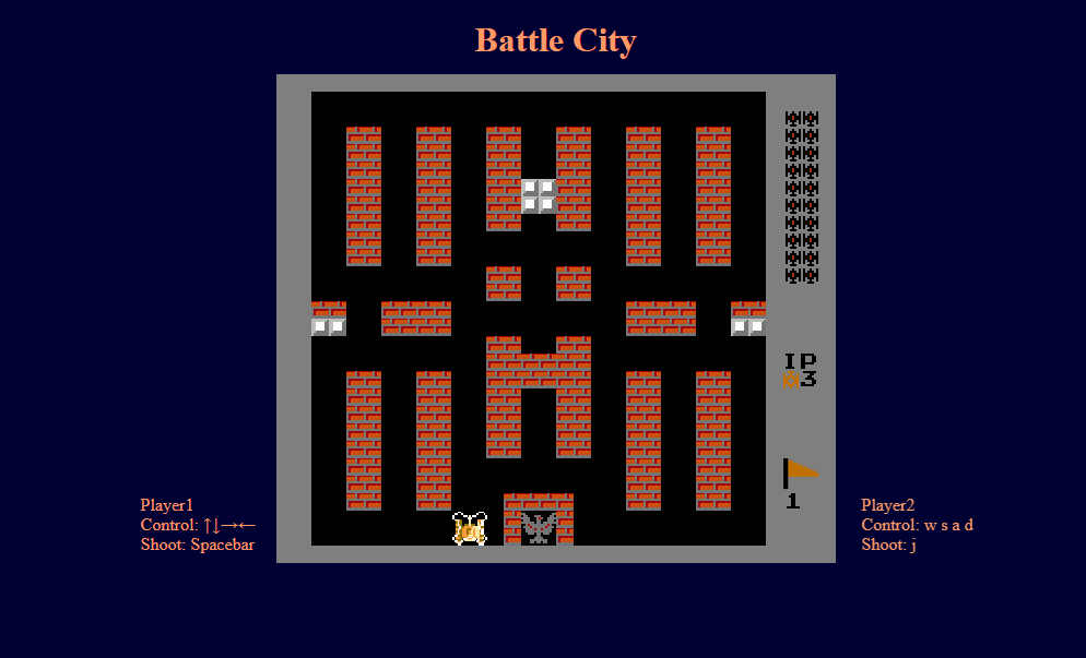 Battle City Game in JavaScript with Source Code SourceCodester